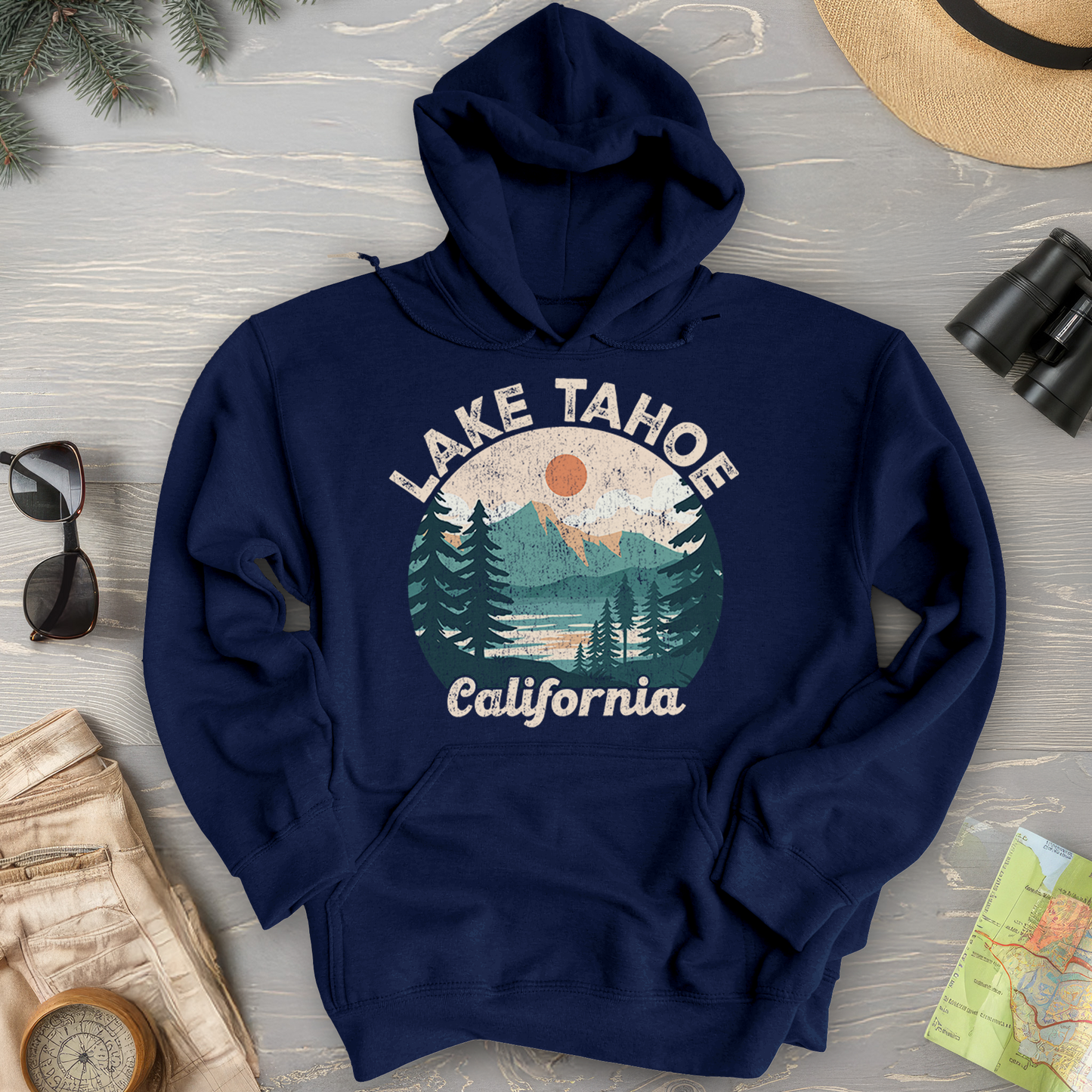 Lake Tahoe California Circle Hoodie