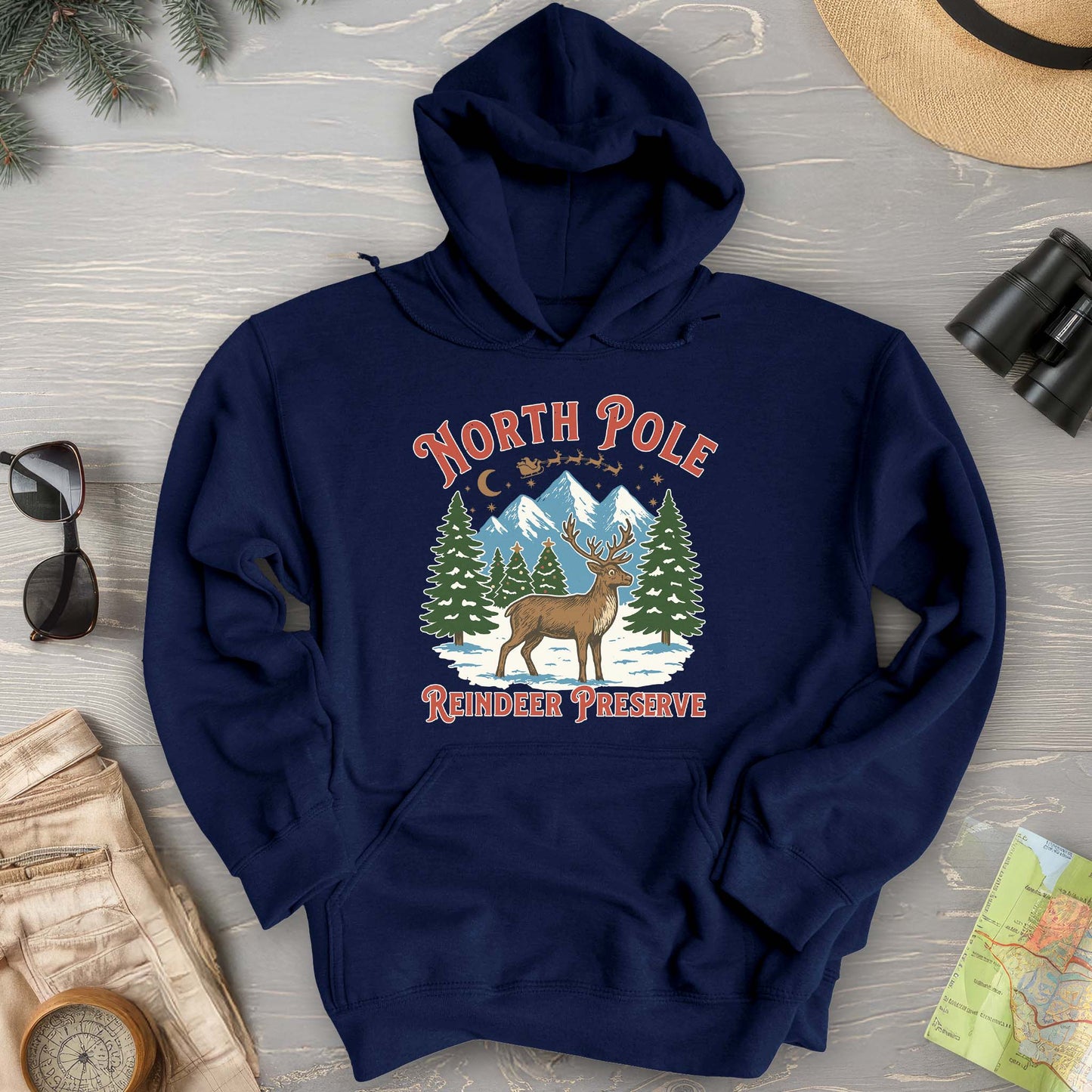 North Pole Reindeer Preserve Hoodie
