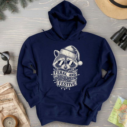 Feral and Festive Racoon Hoodie