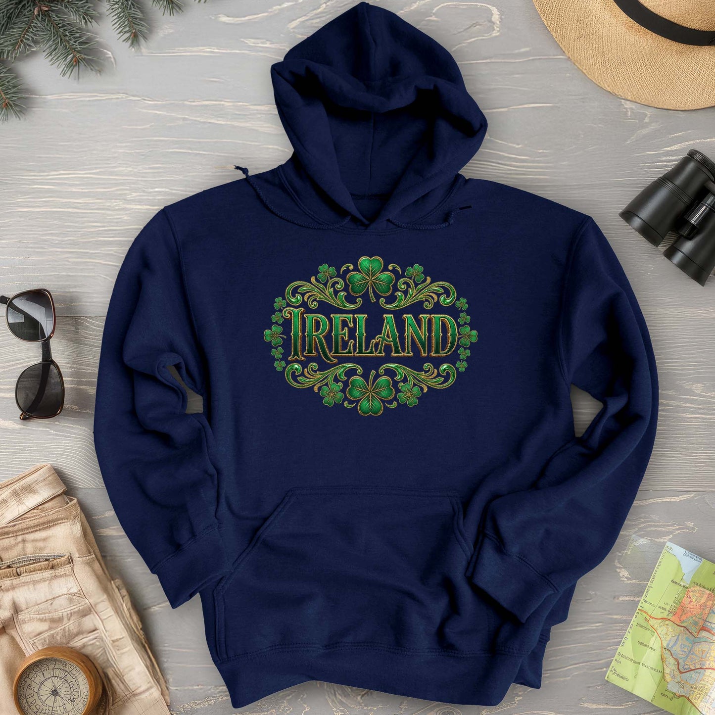 Ireland Shamrock Emblem Hoodie