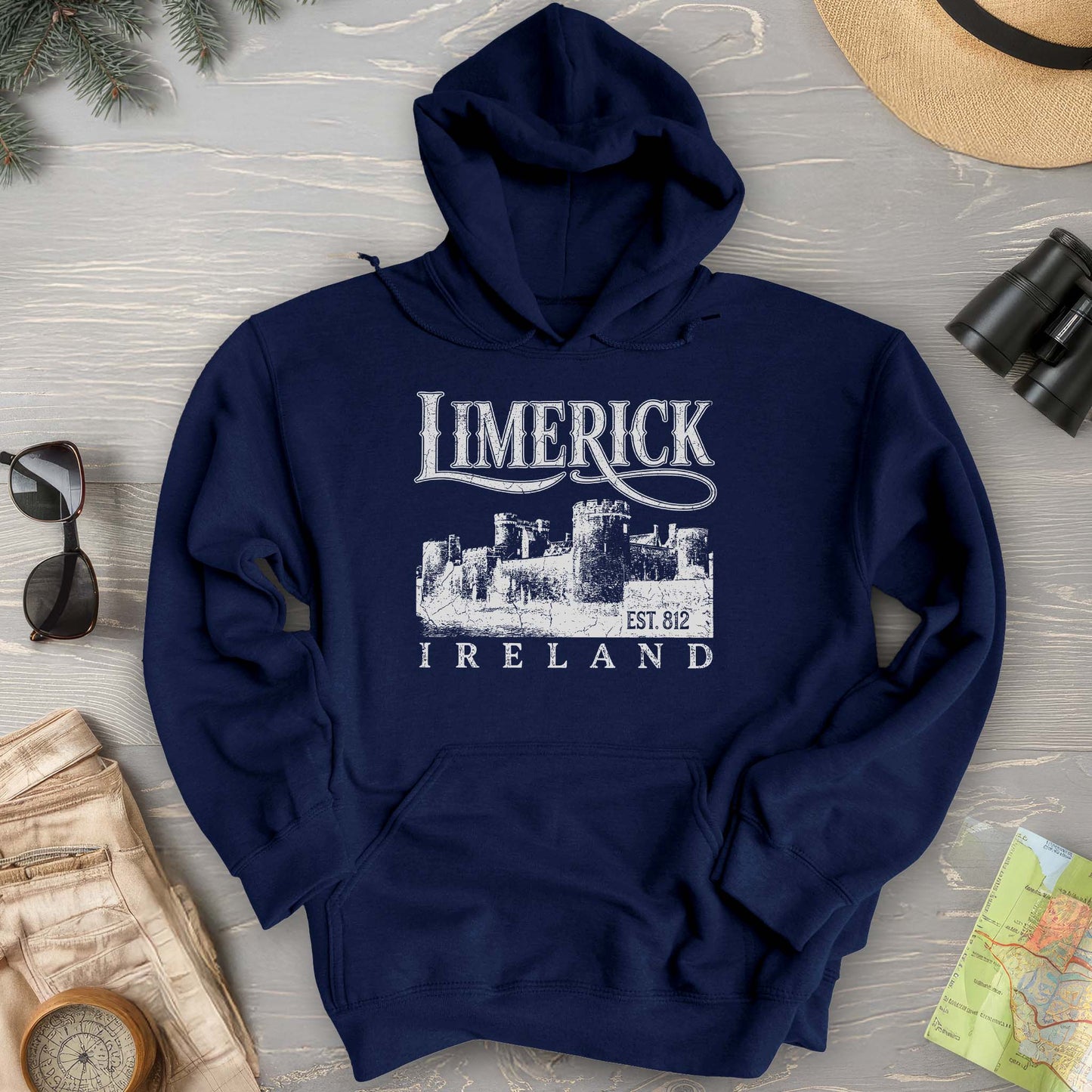Limerick Ireland Vintage Print Hoodie