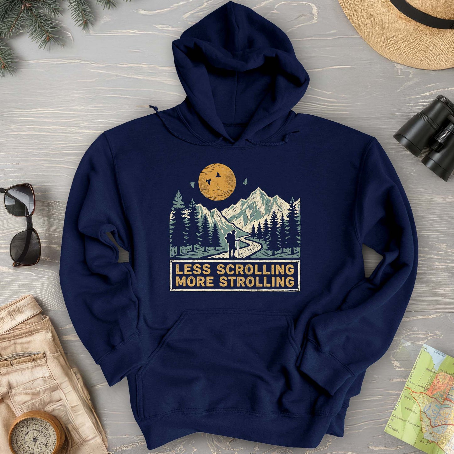 Less Scrolling More Strolling Hoodie