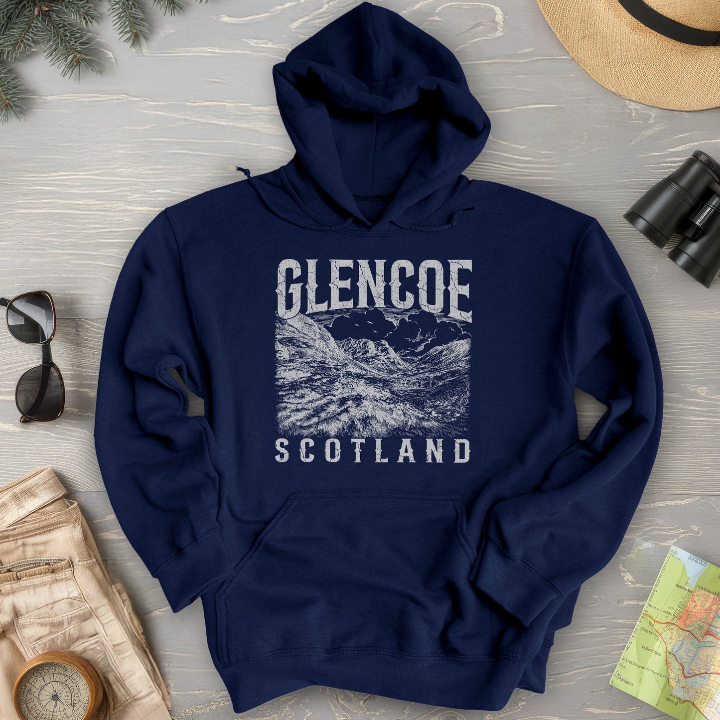 Glencoe Scotland Sketch Hoodie