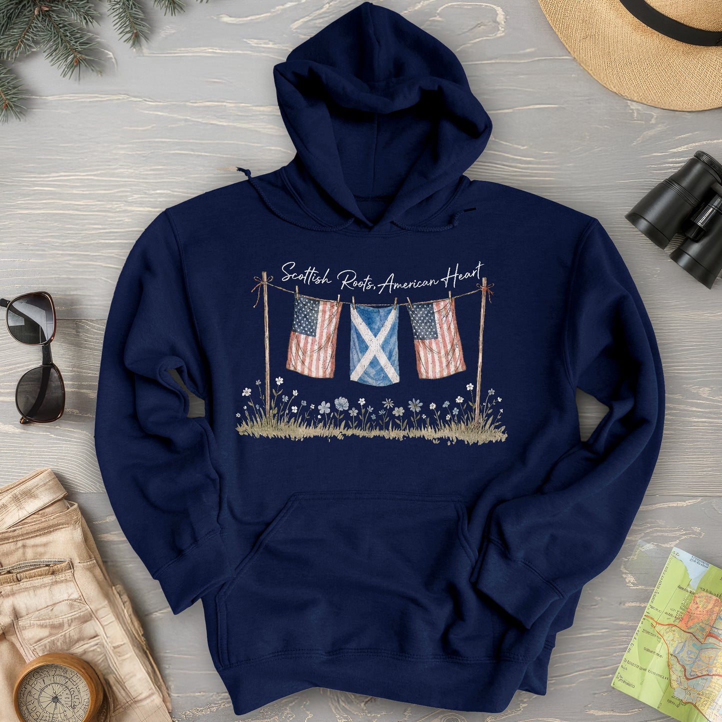 Scottish Roots American Heart Hoodie