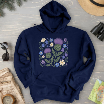 Scottish Thistle Floral Hoodie