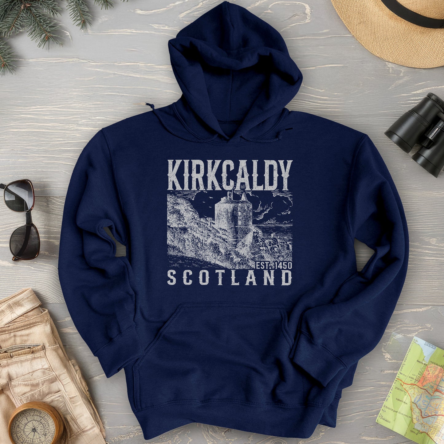 Kirkcaldy Scotland Sketch Hoodie