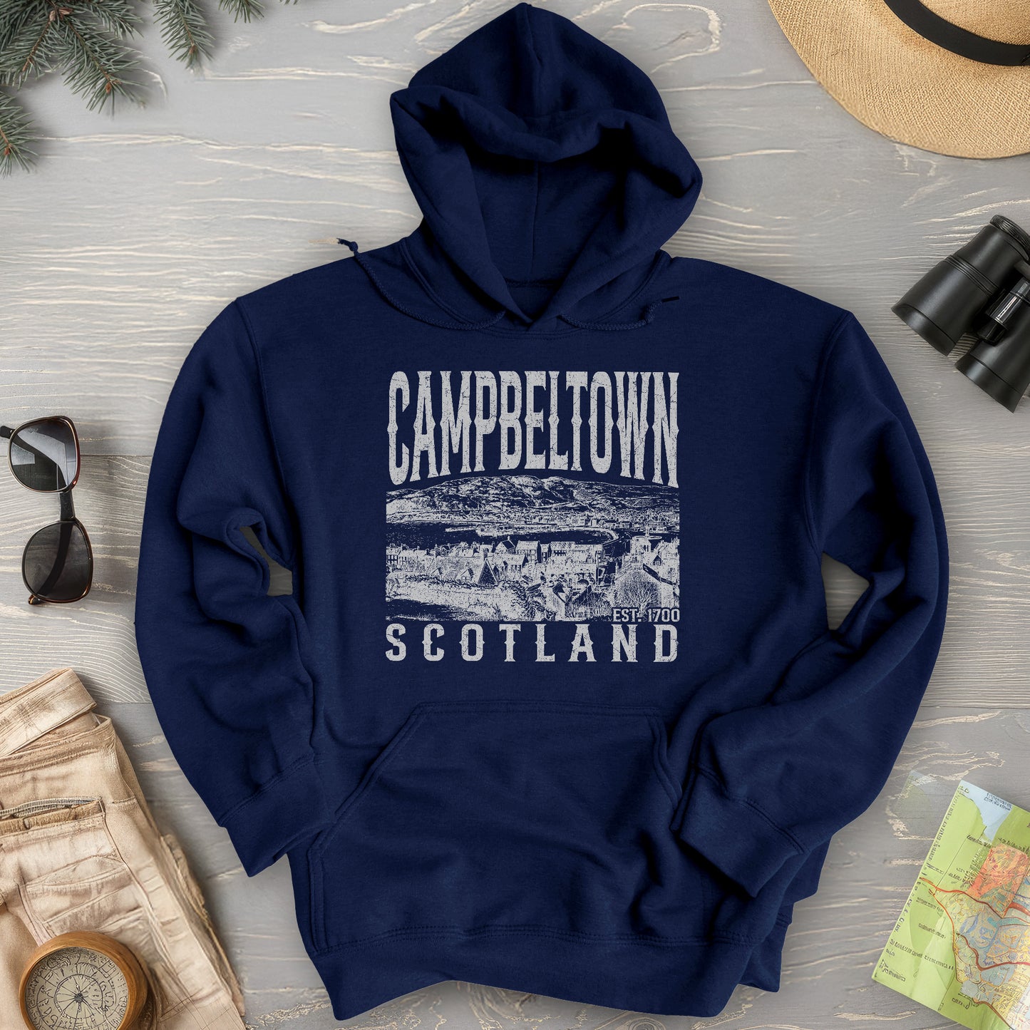Campbeltown Scotland Sketch Hoodie