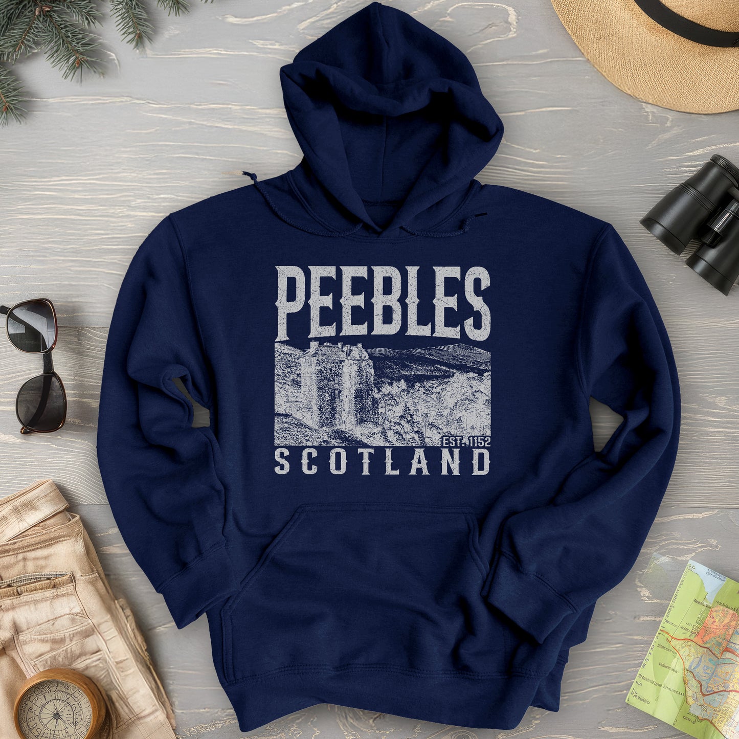Peebles Scotland Sketch Hoodie