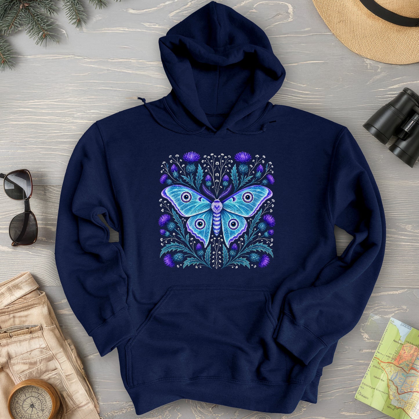 Emperor Moth Thistle Hoodie