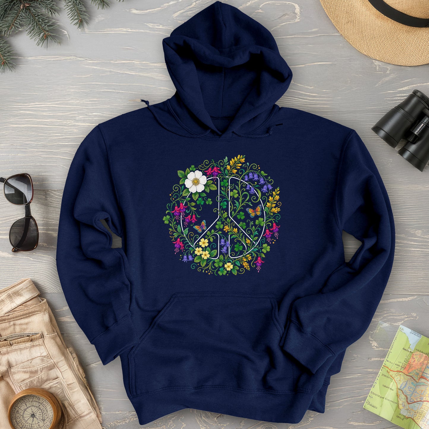 Floral Irish Peace Hoodie