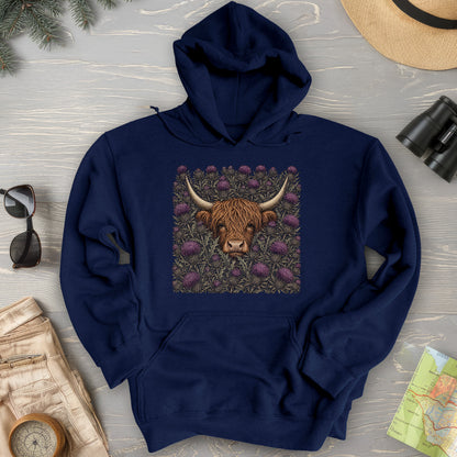 Highland Coo Thistle Hoodie
