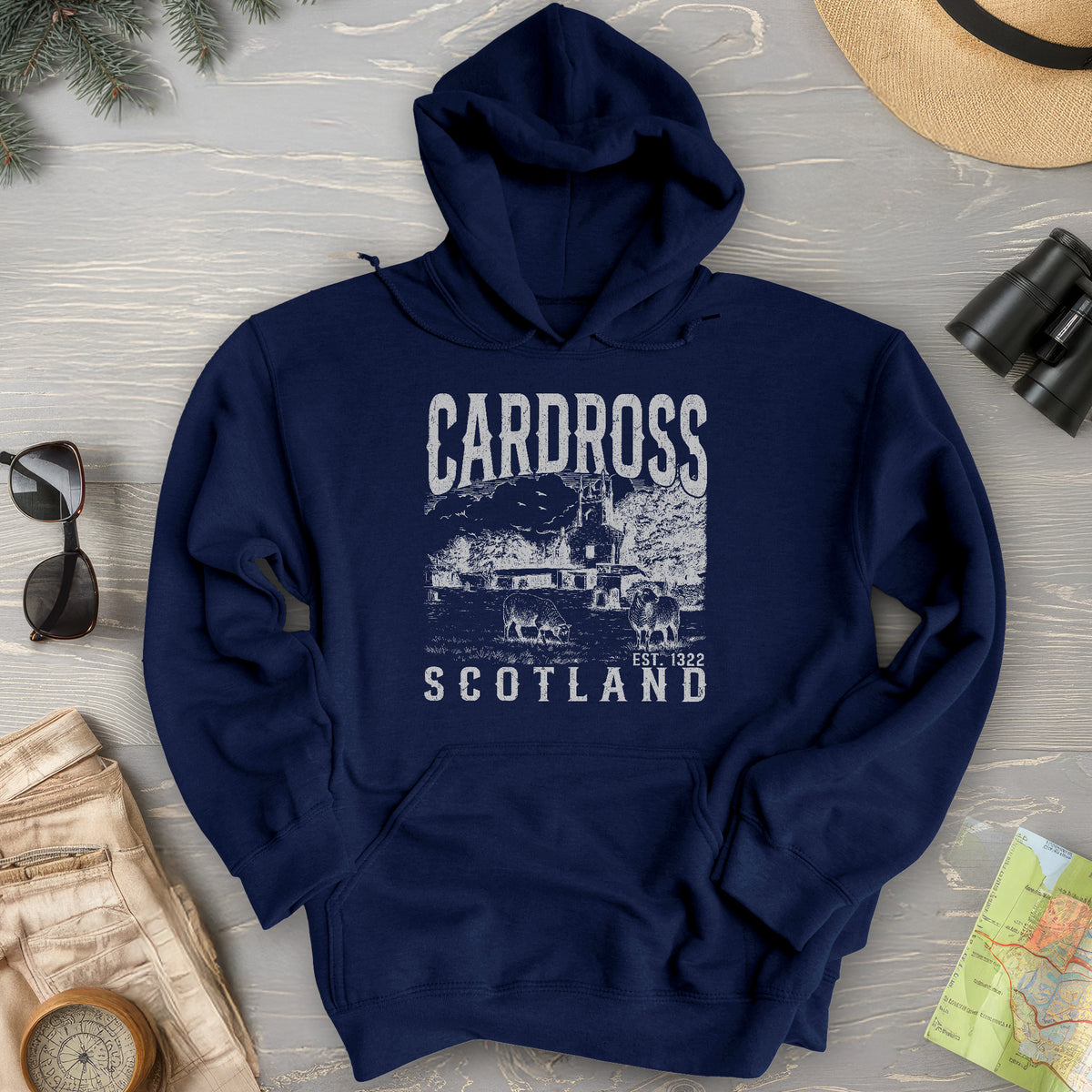 Cardross Scotland Sketch Hoodie