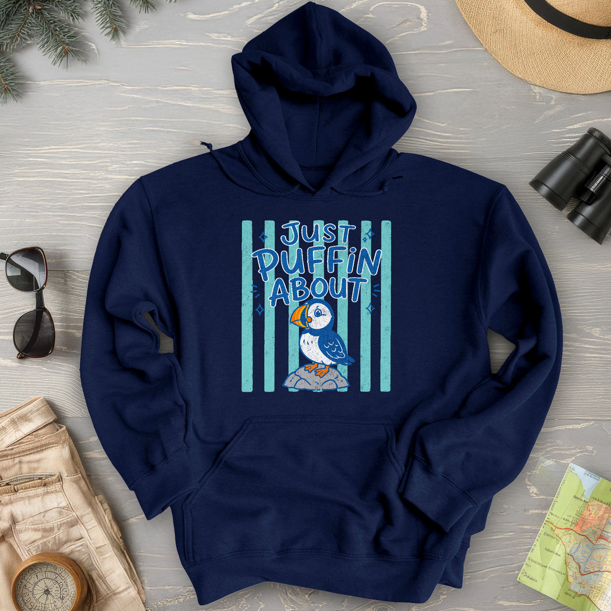 Just Puffin About Stripes Hoodie