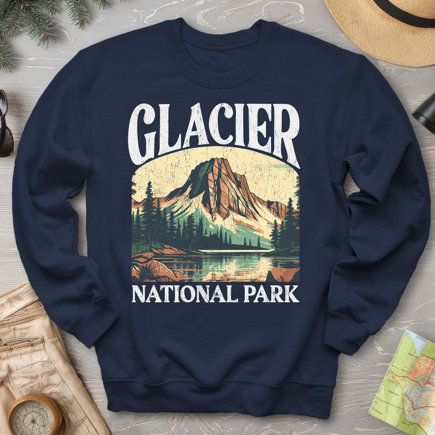 Glacier National Park "Big and Bold" Crewneck Sweatshirt