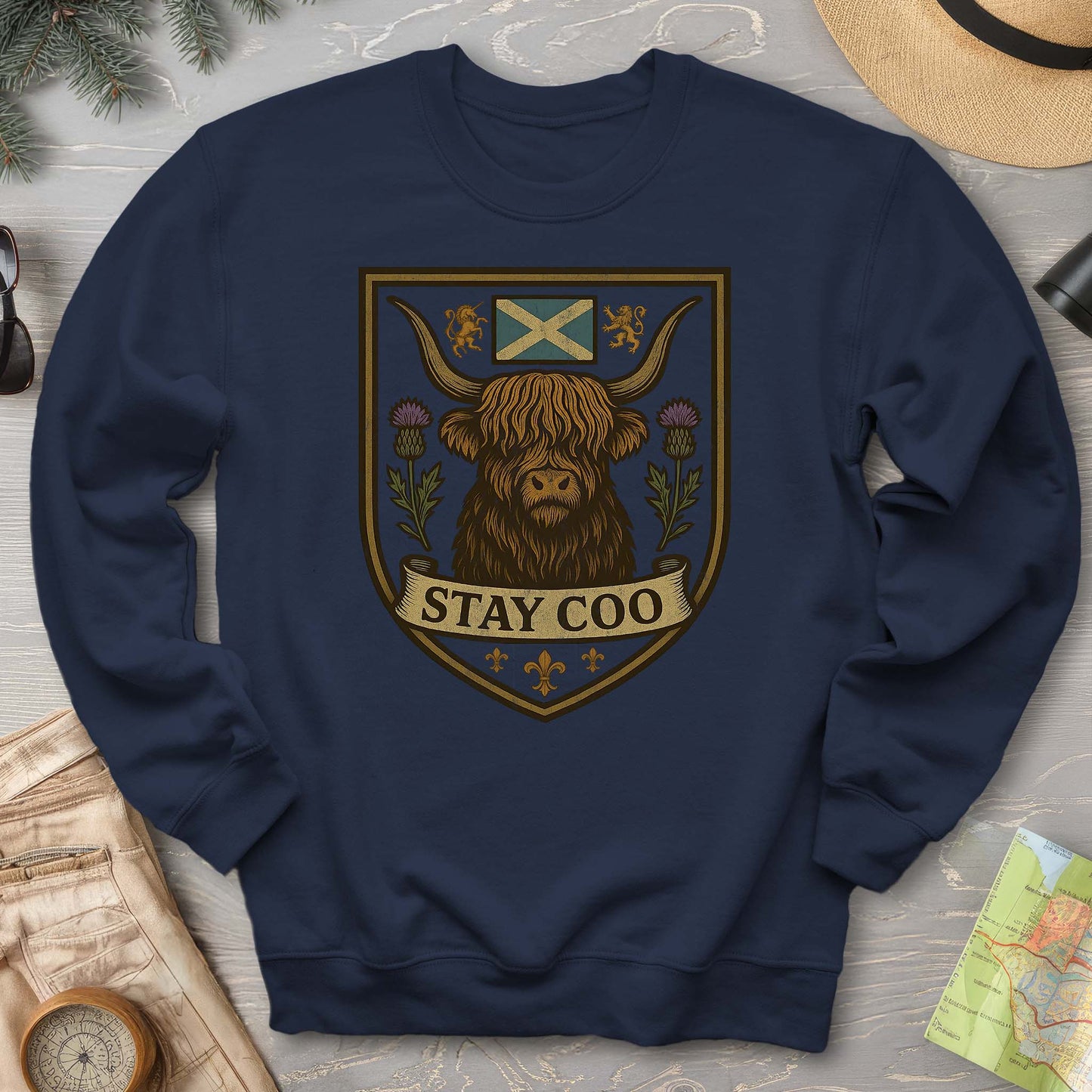 Highland Cow "Scottish Heraldry" Sweatshirt
