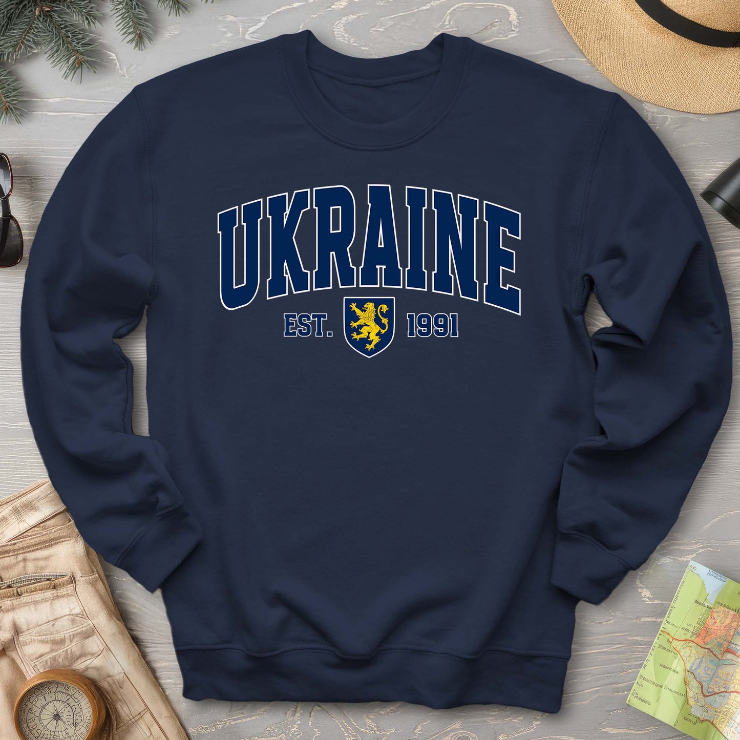 Ukraine Varsity Heraldry Crewneck Sweatshirt