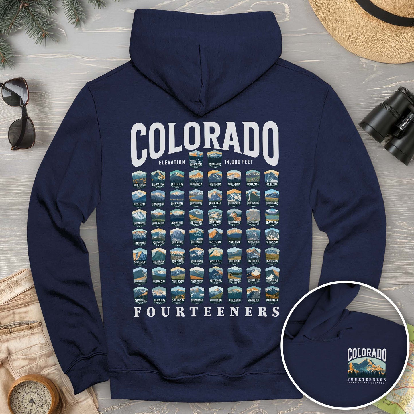 Colorado Fourteeners Front/Back Print Hoodie