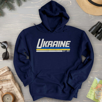 Ukraine Retro Stripe Hoodie