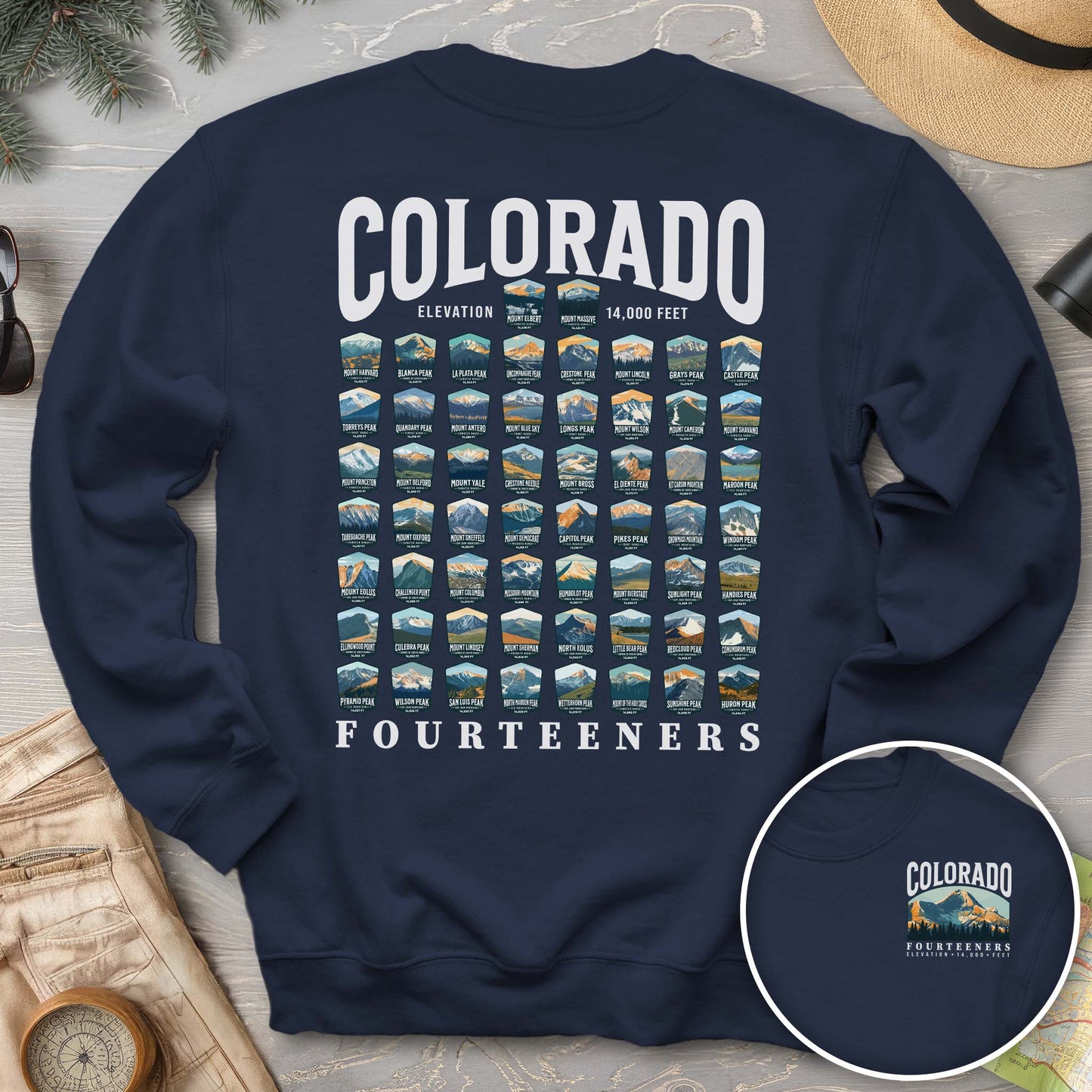 Colorado Fourteeners Front/Back Print Sweatshirt