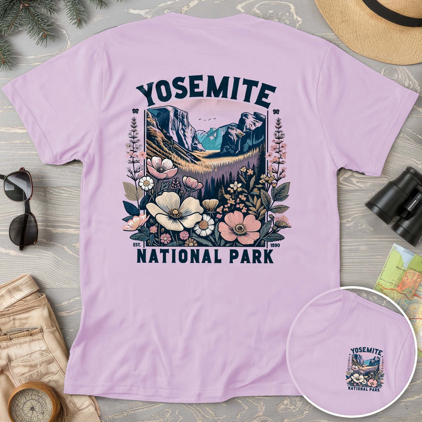 Yosemite National Park "Wildflower" Front/Back Print Comfort Colors T-Shirt