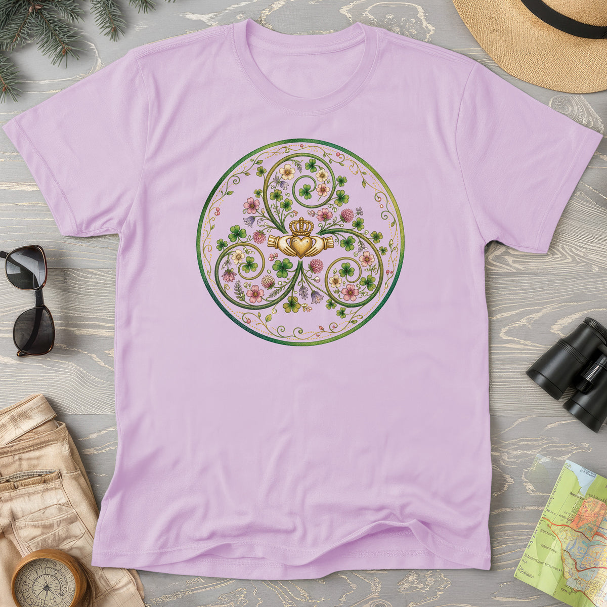 Claddagh Floral Triskele T-Shirt