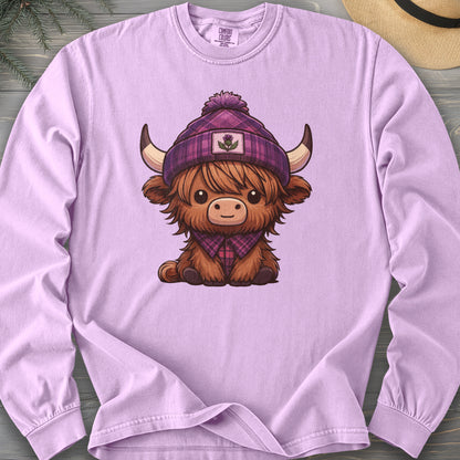 Tartan Highland Cow Long Sleeve Shirt