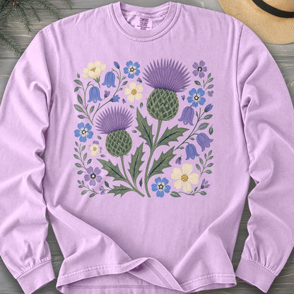 Scottish Thistle Floral Long Sleeve Shirt