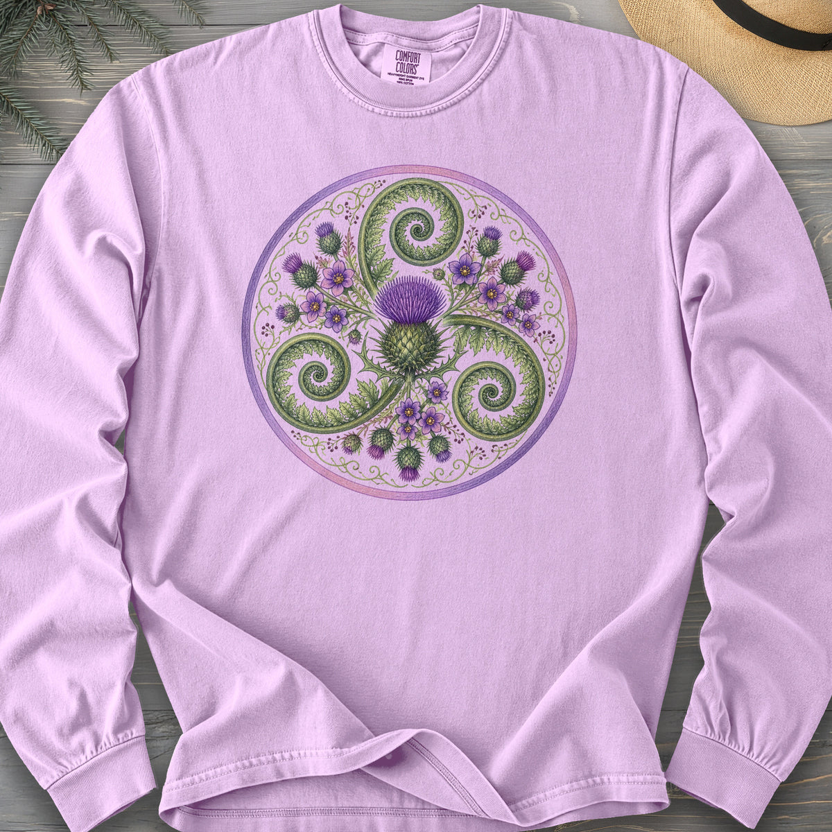 Thistle Triskele Fern Comfort Colors 6014 Long Sleeve