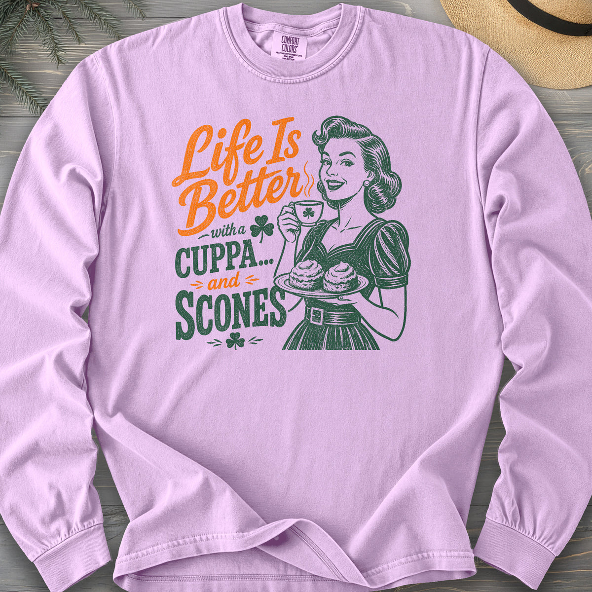 Cuppa Scones Comfort Colors 6014 Long Sleeve