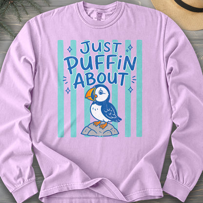 Just Puffin About Stripes Comfort Colors 6014 Long Sleeve