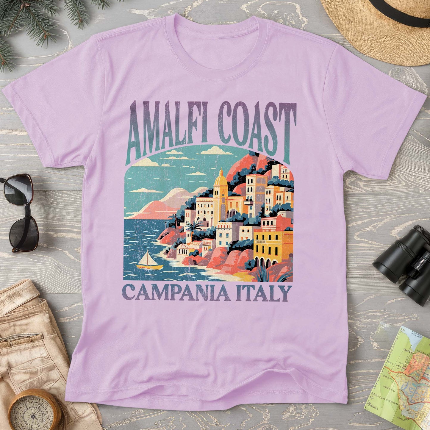 Amalfi Coast Italy "Big and Bold" Comfort Colors T-Shirt