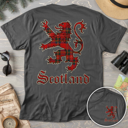 Scotland Tartan Lion Front/Back Print T-shirt
