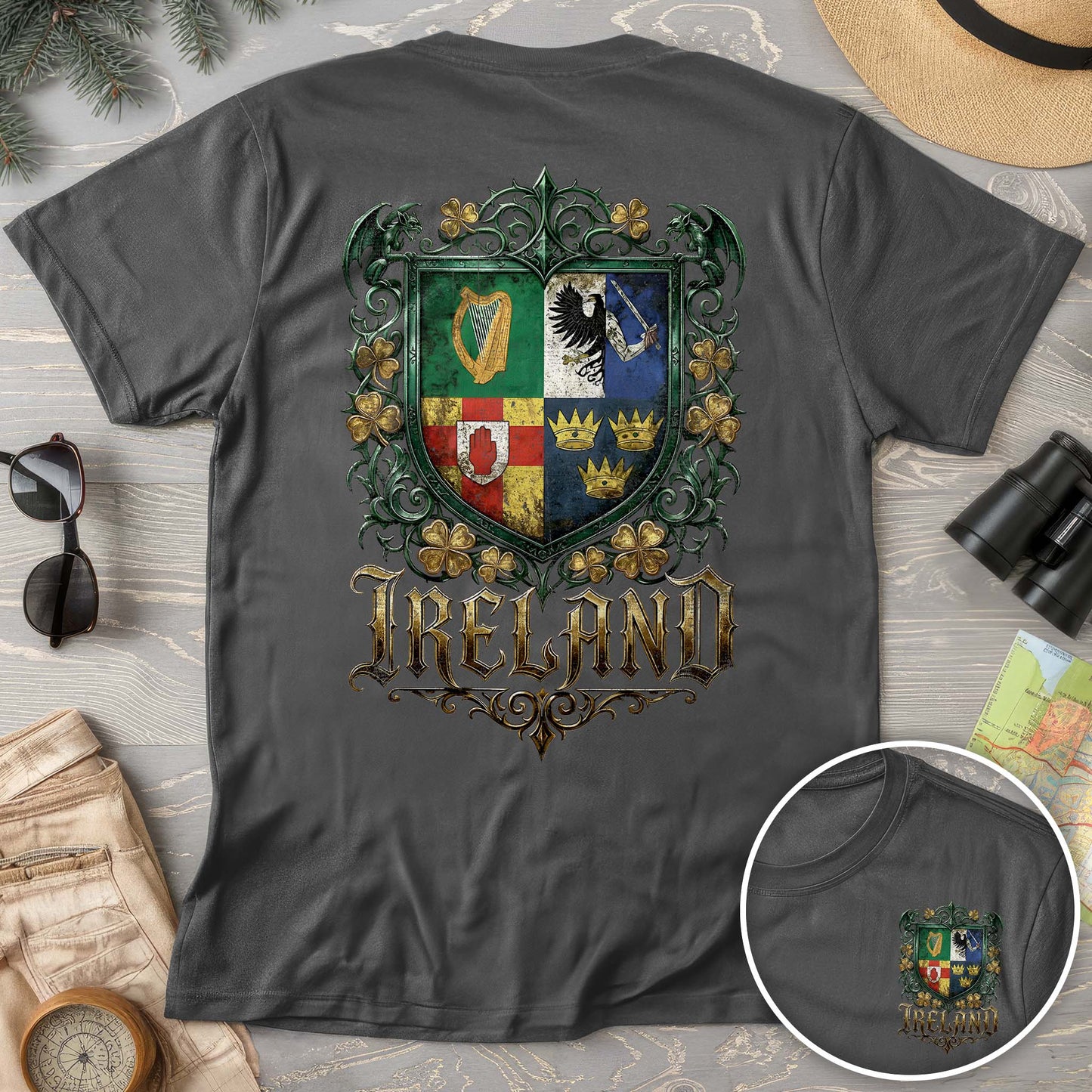 Irish Gothic Arms Front/Back Print Comfort Colors T-shirt