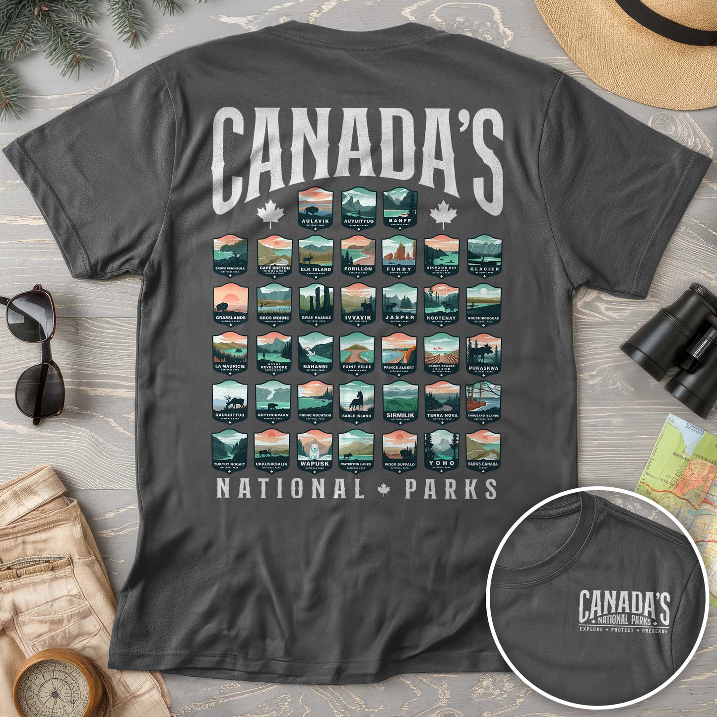 Canada's National Parks "Badges" Comfort Colors T-shirt