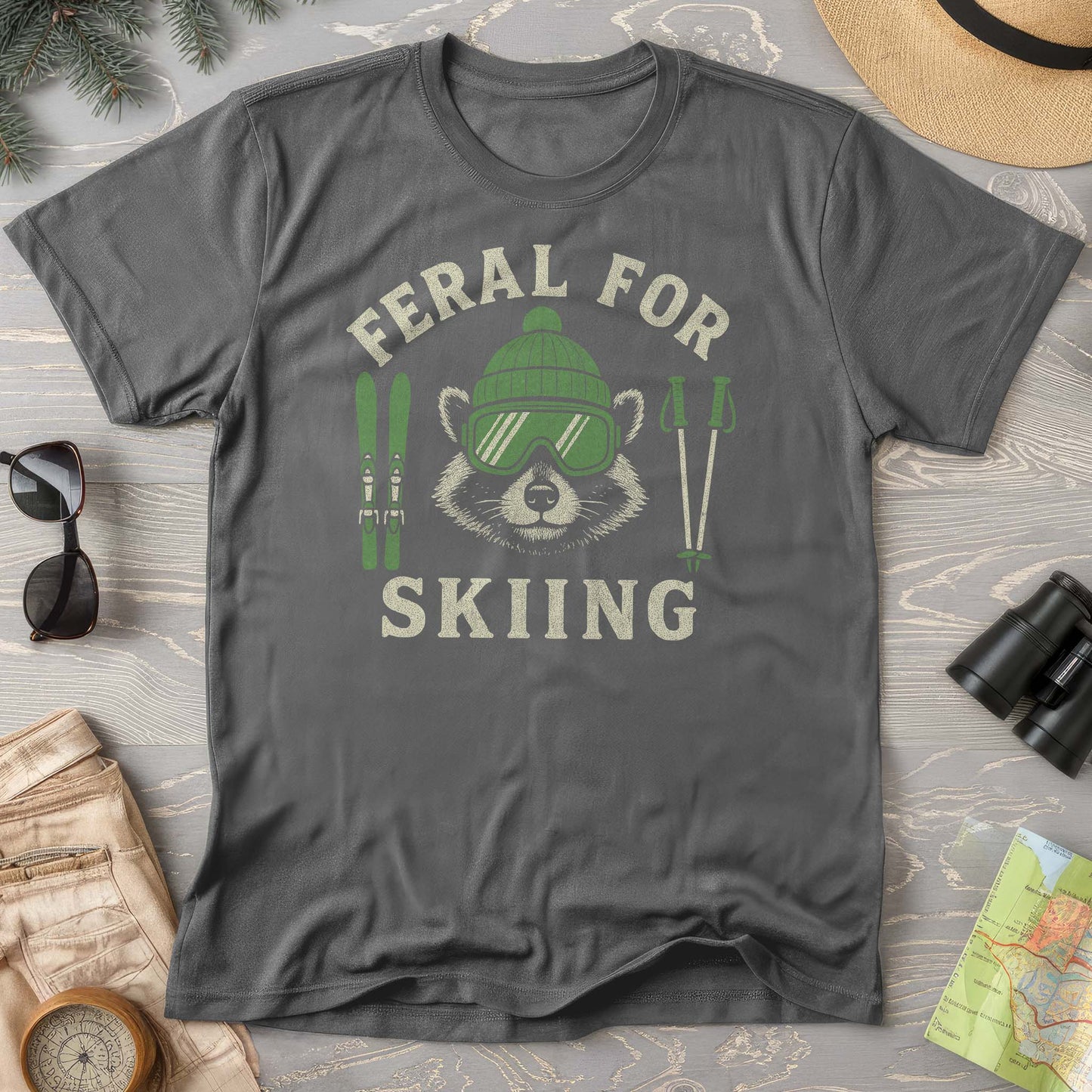 Feral for Skiing Comfort Colors T-shirt