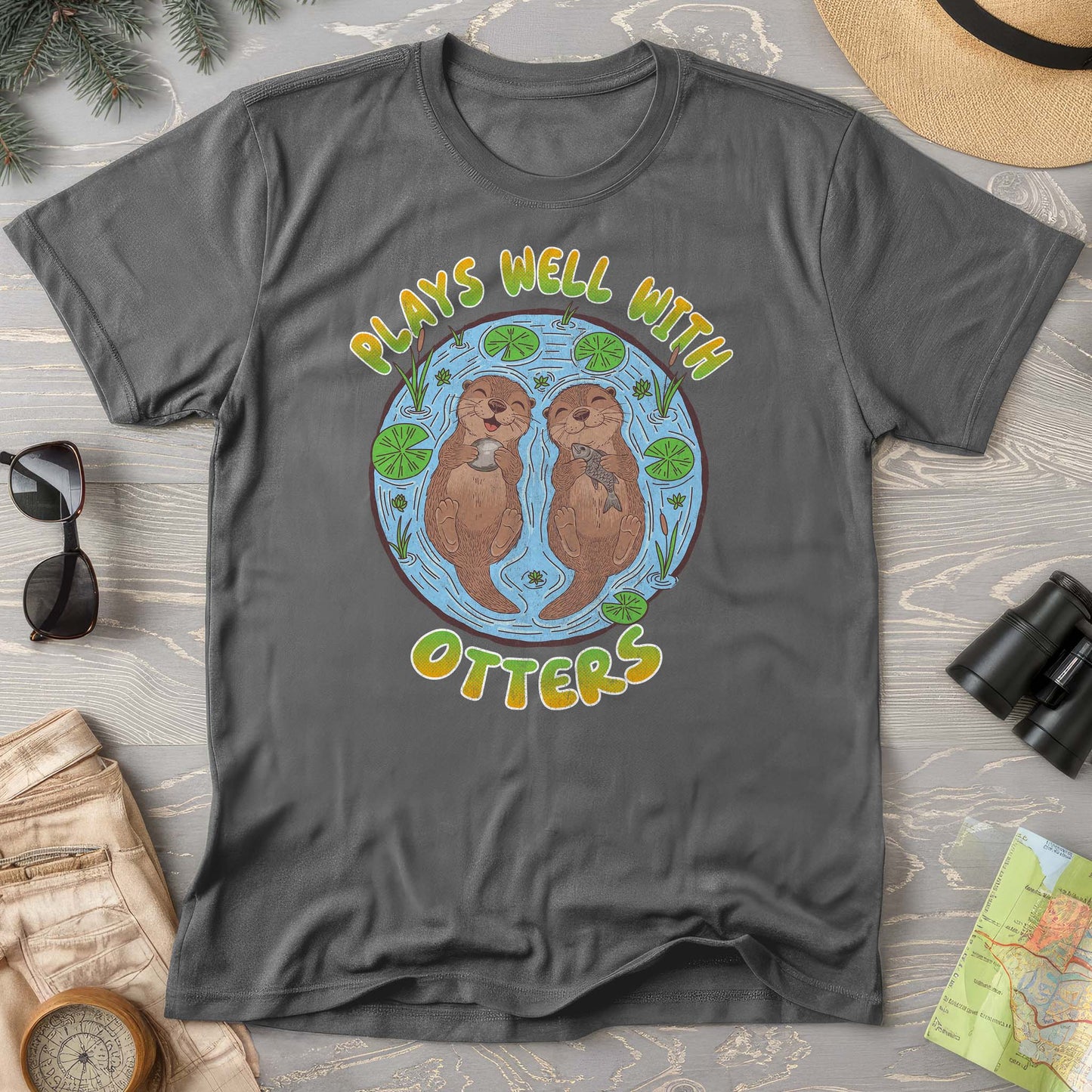 Plays Well With Otters Comfort Colors T-shirt
