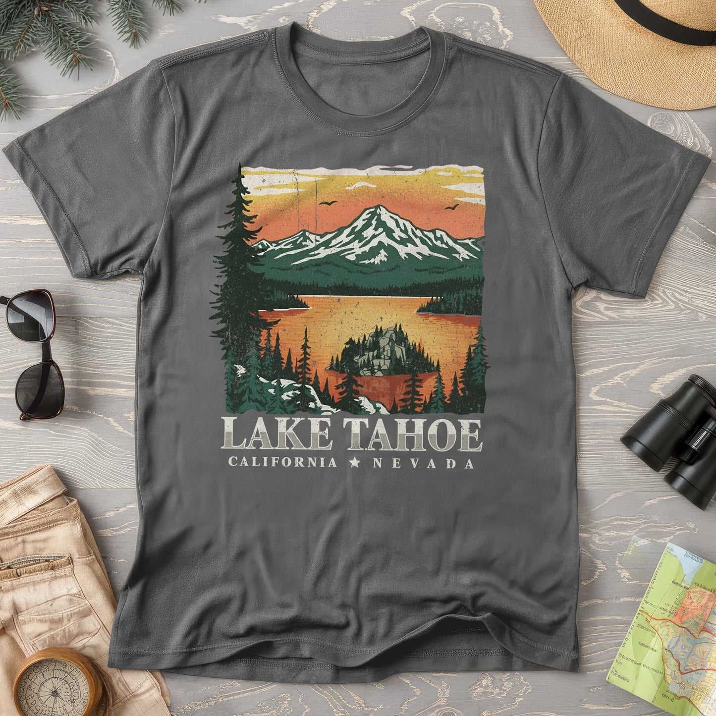 Lake Tahoe Emerald Bay Sunset Comfort Colors T-shirt