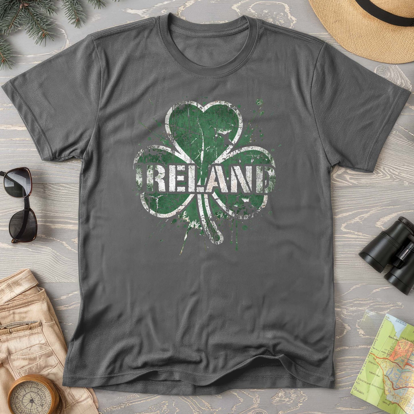 Ireland Shamrock Grunge T-shirt