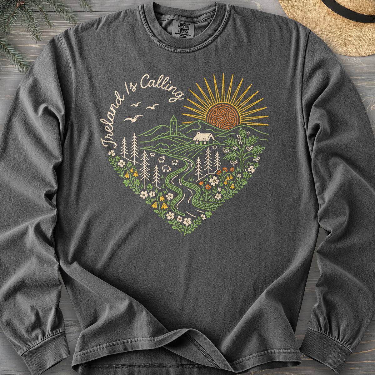 Ireland is Calling Heart Long Sleeve Shirt