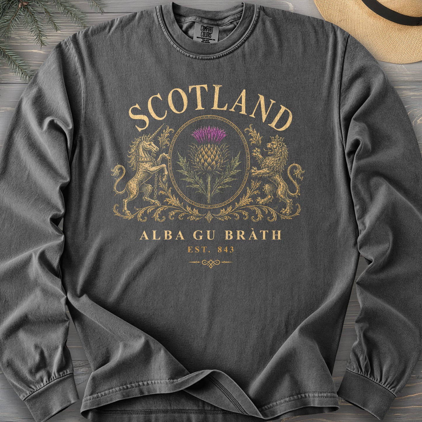 Scotland Heraldry Thistle Long Sleeve Shirt