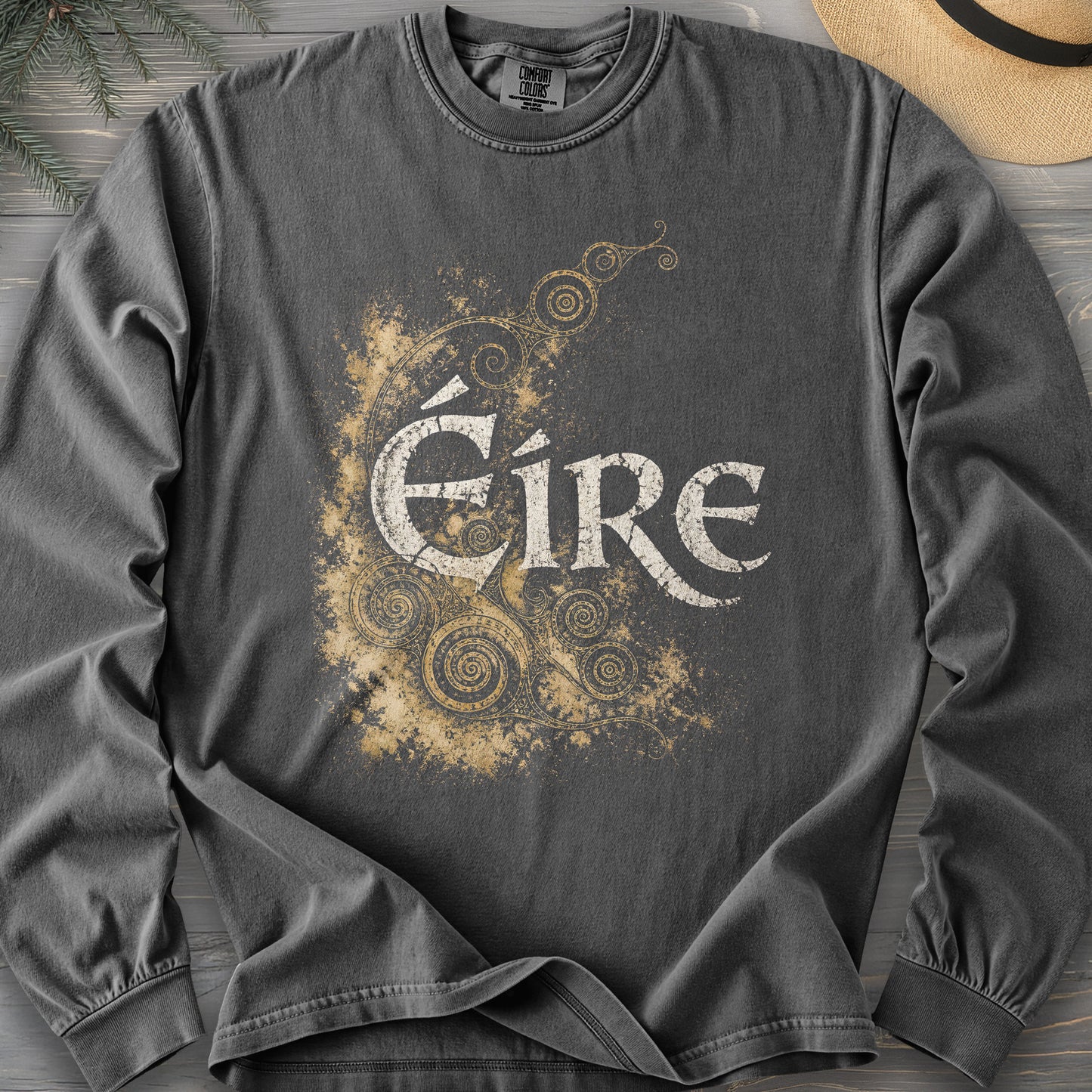 Éire Ancient Spirals Comfort Colors 6014 Long Sleeve