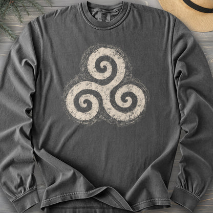 Triskele Charcoal Sketch Comfort Colors 6014 Long Sleeve