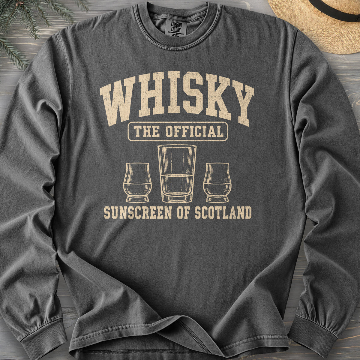 Whisky Scottish Sunscreen Comfort Colors 6014 Long Sleeve