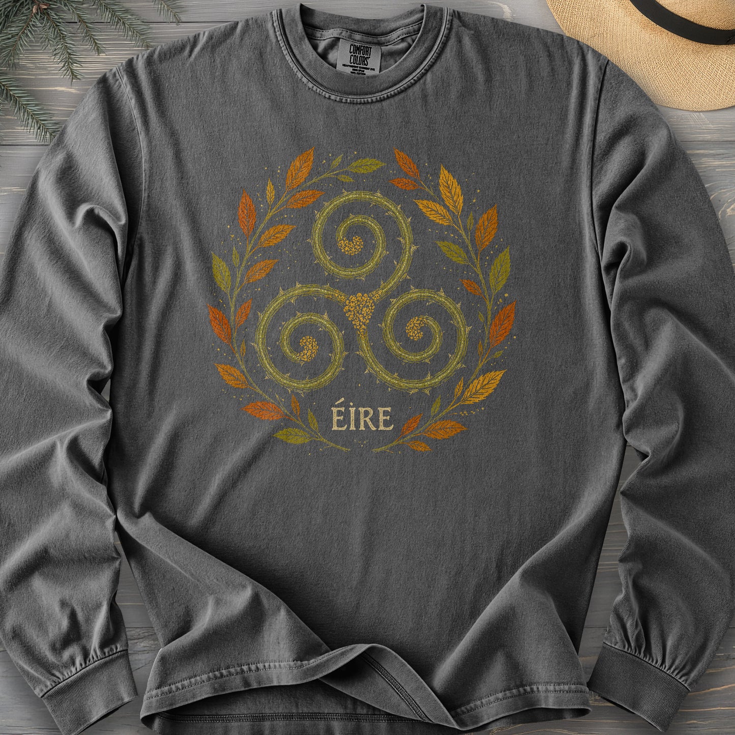 Éire Autumn Spiral Comfort Colors 6014 Long Sleeve