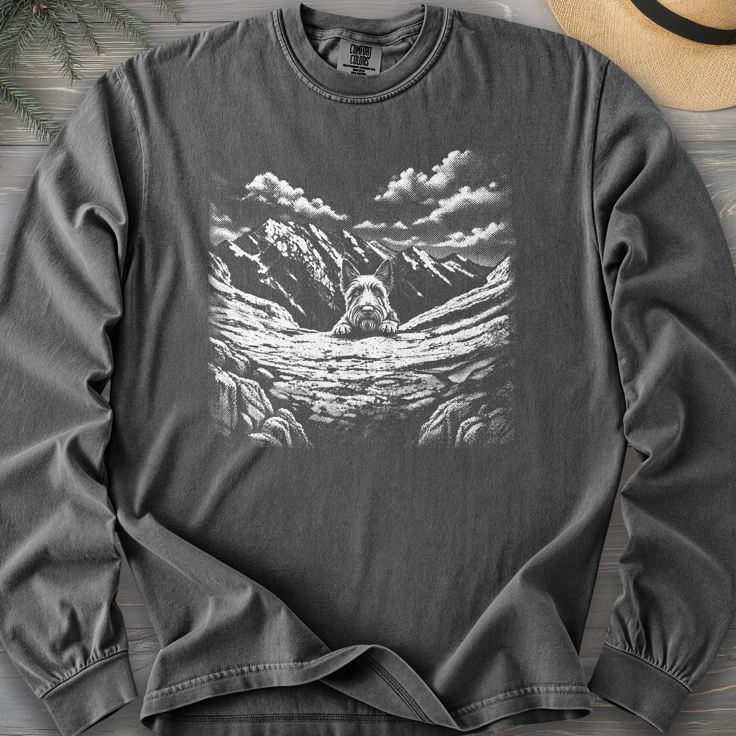 Watchful Scottish Terrier Comfort Colors 6014 Long Sleeve