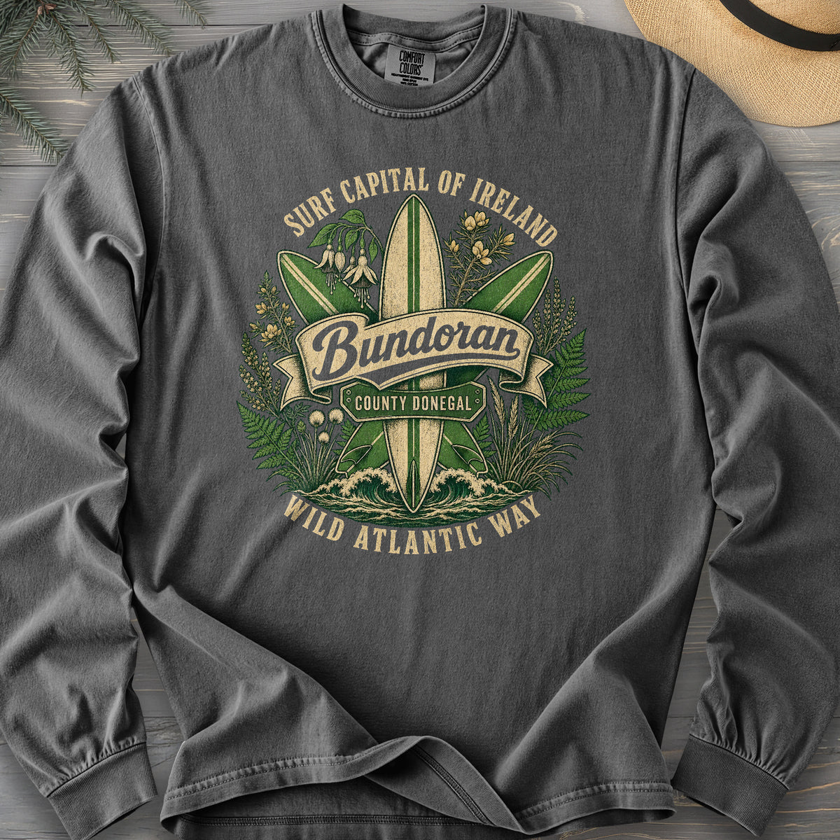 Bundoran Surf Capital Comfort Colors 6014 Long Sleeve