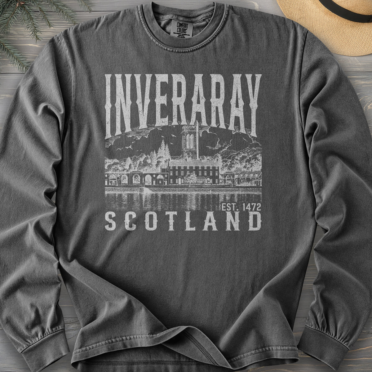 Inveraray Scotland Sketch Comfort Colors 6014 Long Sleeve
