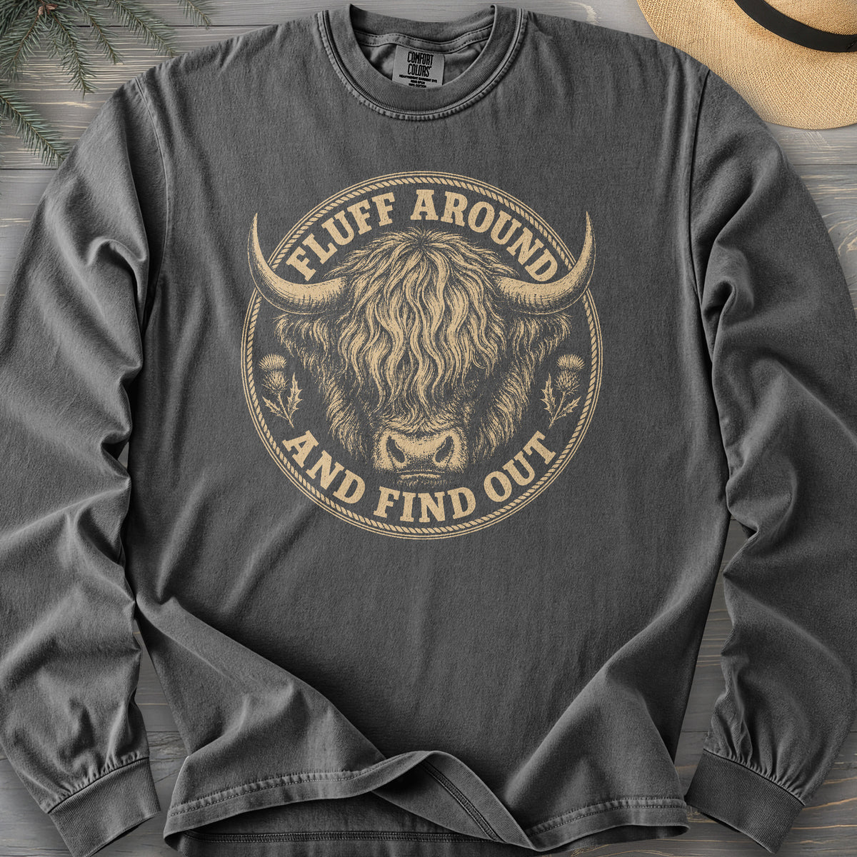 Fluff Around Coo Comfort Colors 6014 Long Sleeve