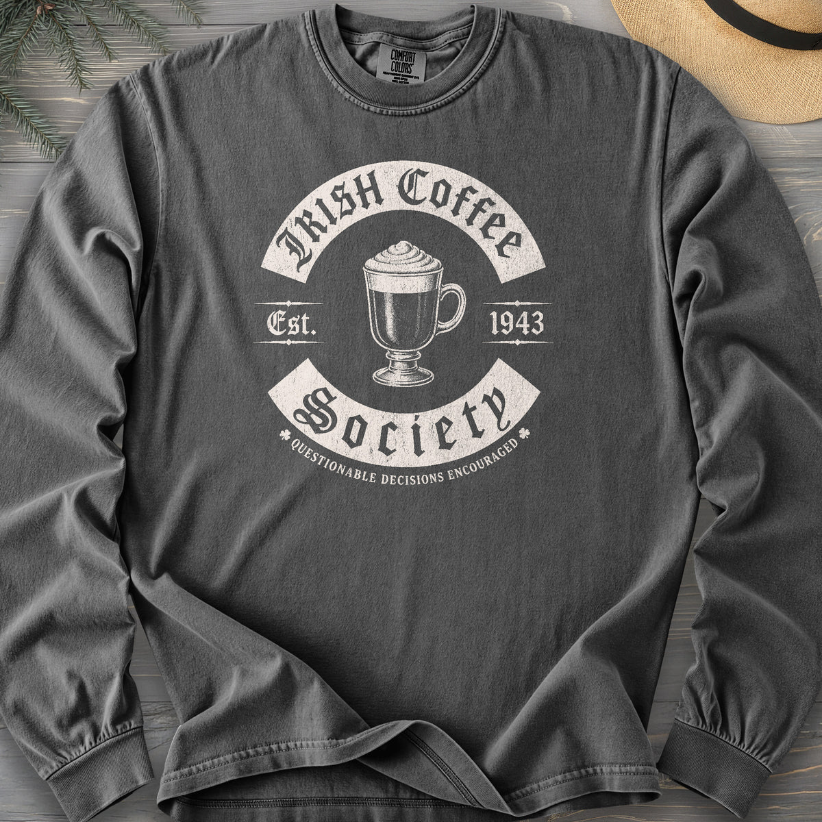 Irish Coffee Society Comfort Colors 6014 Long Sleeve
