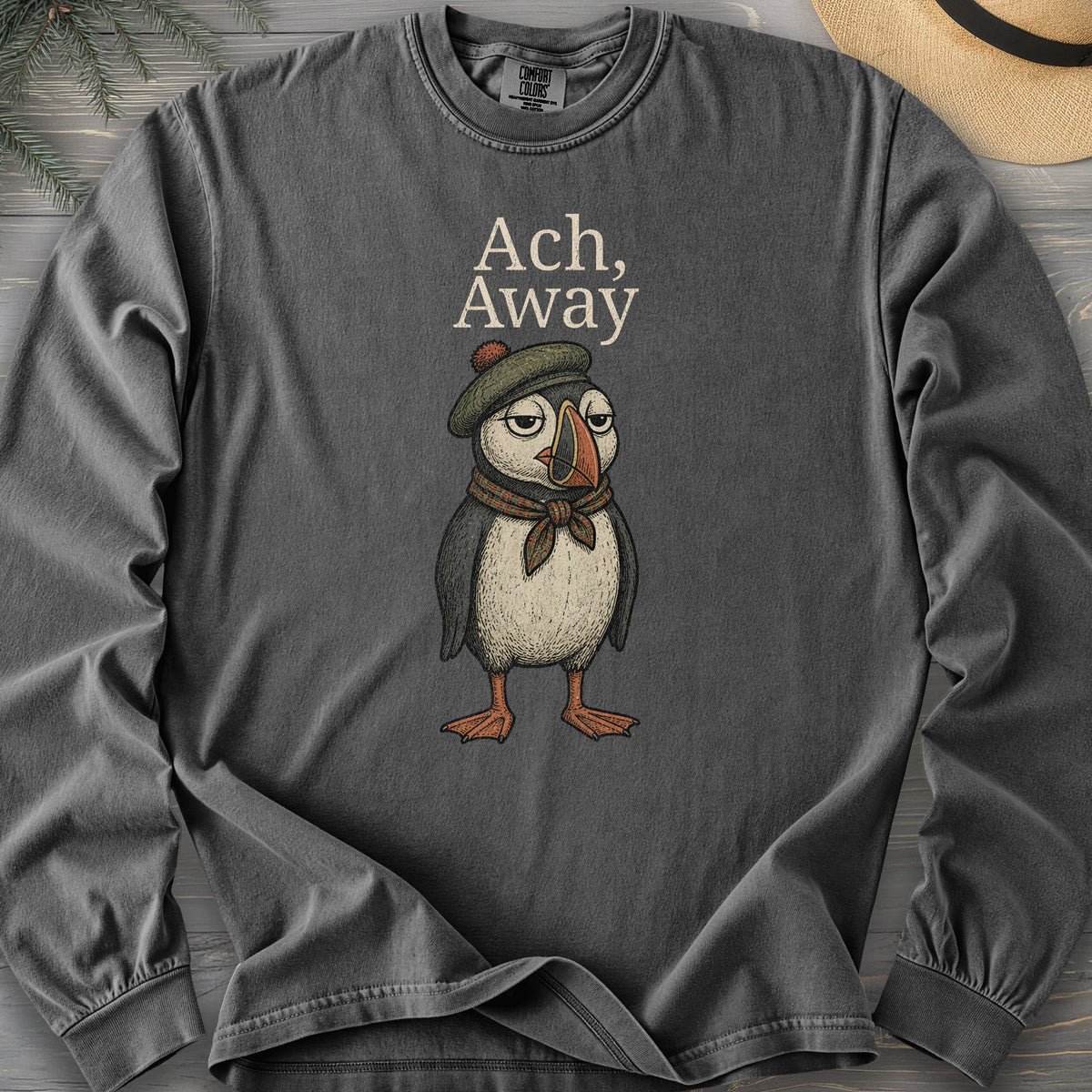 Ach, Away Puffin Comfort Colors 6014 Long Sleeve
